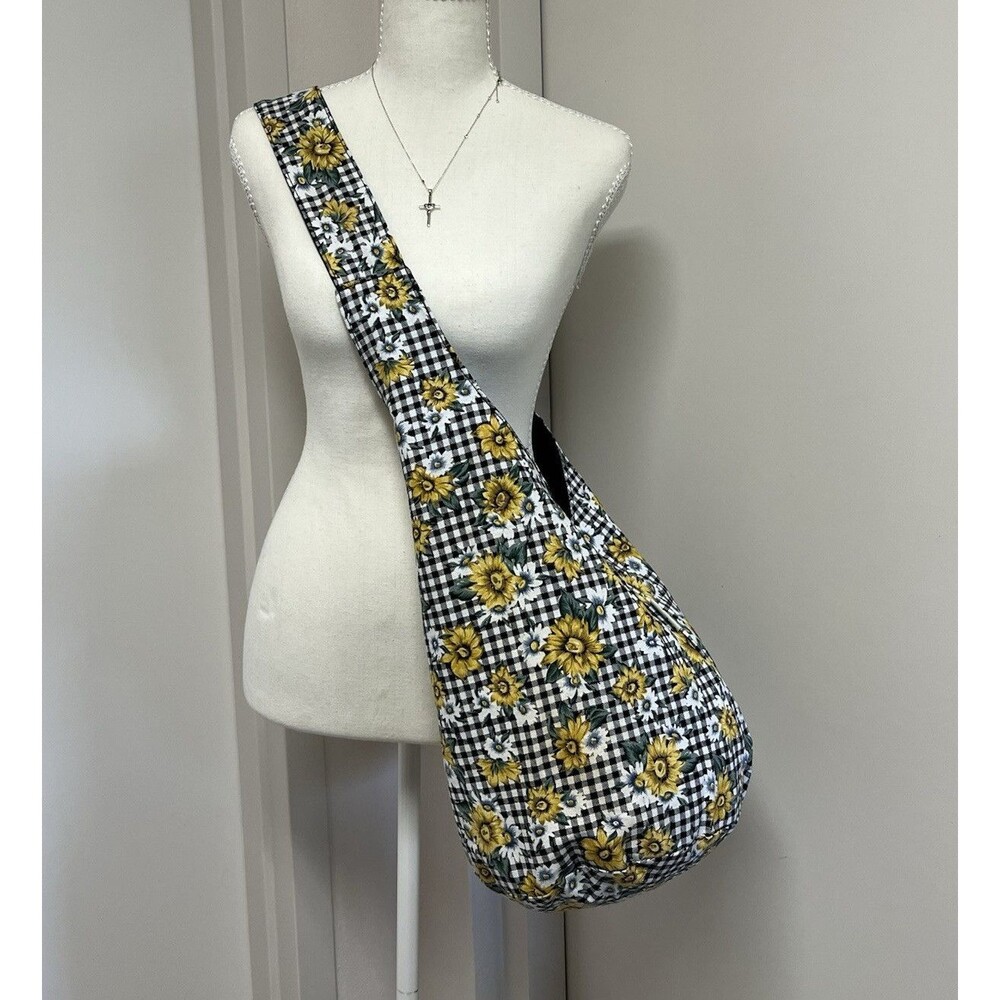 Handmade Sunflower Shoulder Bag w/ Shoulder Strap & Coin Bag